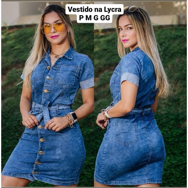 VESTIDO EVANGELICO JEANS COM LYCRA P AO GG LANÇAMENTO
