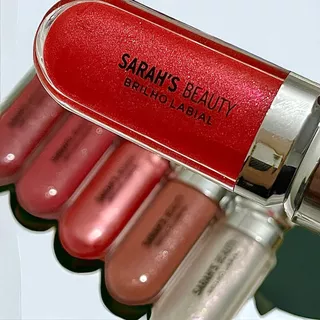 GLOSS Sarah’s Beauty 6 Cores Brilho Labial Longa Duração Brilhante Hidratante com Glitter Tipo Kiko
