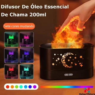 Difusor Aromatizador De Ambiente Eletrico Fogo E Queimadores De Óleo Essencial 200ml Para Banheiro Quarto Sala Casa KF8809