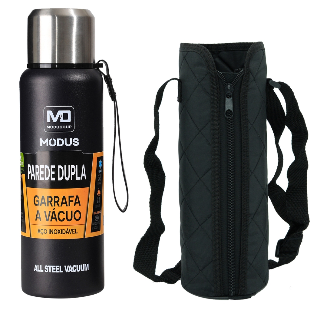 MODUS Garrafa Térmica De água 1 Litro Para Camping, Caça, Pesca ,Gym ...