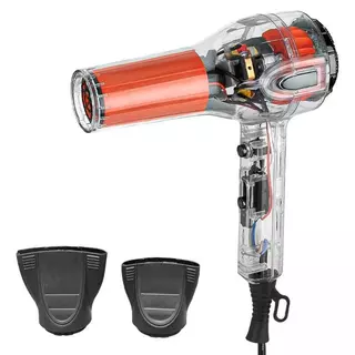 secador de cabelo 3000W iônico secador de cabelo potente profissional transparente com difusor - 110V