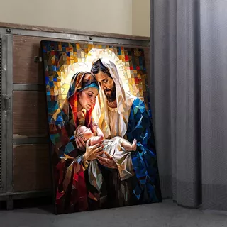 Quadros Decorativos Religioso Maria José Jesus Cristo Deus Catedral Tendência Exclusivo Peça Única Sala Quarto