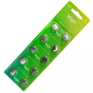 Cartela Bateria Alcalina Lr54 / Lr1130 Elgin (Cartelas c/10)