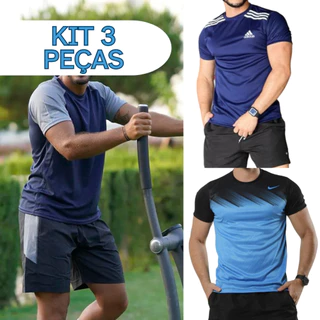 Kit 3 Camisas Esportivas Masculina