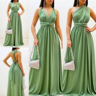 Vestido para casamento convidada civil Feminino Longo Elegante de Festa Formatura Madrinha