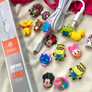 Protetor de Cabo Personagens carregador fone USB iPhone Android Bichinhos Fofo