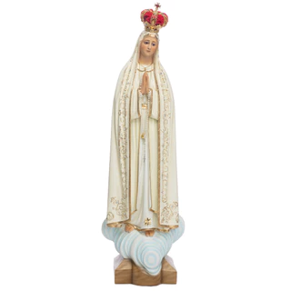 Imagem Nossa Senhora De Fátima 85cm c/ Olhos Vidro e Coroa | Resina