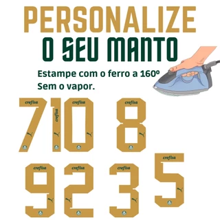 Kit Nome Número Patrocinio Termocolante Personalização Para Camisa De Time de Futebol