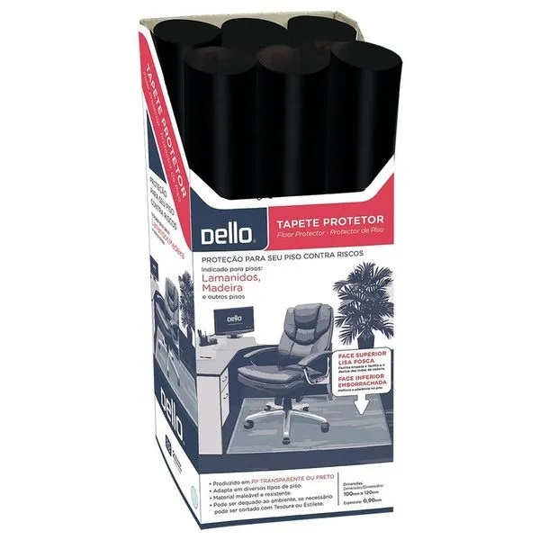 Tapete Protetor De Piso Plastico PP Flexível - PRETO