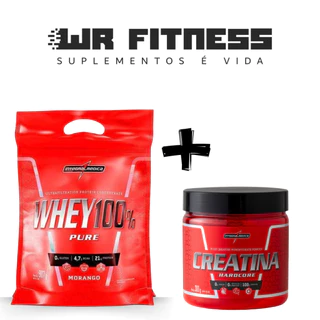 Kit Whey Protein 100% 900g + Creatina Pura 300g - Neutro - Integralmédica