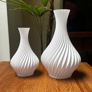 Kit 2 Vasos Decorativos em Espiral Impressão 3D