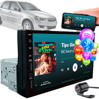 Central Multimídia Usb Mp5 Player 7 Pol 1 Din Fiat Siena