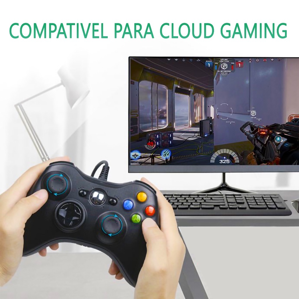 Controle Xbox-360 PC Com Fio Compatível c/ Cloud Game - A055C