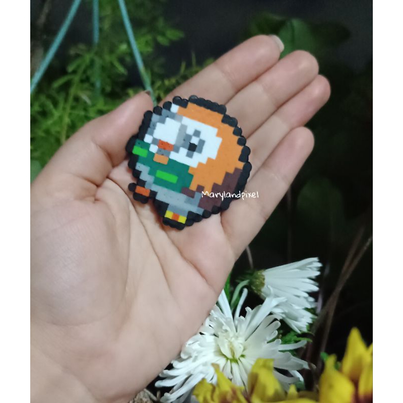Pokémon Rowlet/pixel art hama beads chaveiros. | Shopee Brasil