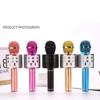 Microfone Ws 858 Karaokê Bluetooth Efeito Voz Modo Gravação Função Selfie