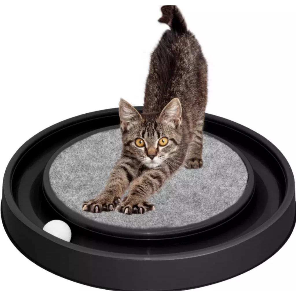 Arranhador Interativo Antiestresse Para Gatos Com Bolinha Preto