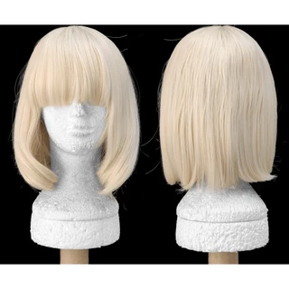 Peruca Cosplay Loiro Claro Curta Long Bob Howl - Pronta Entrega!!