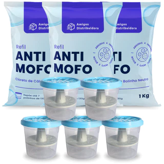 Antimofo Bolinha 3kg + 5 Potes Anti mofo130g Amigos Distribuidora