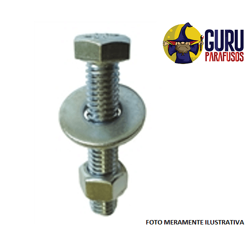 150 Peças - Parafuso Sextavado M08 - 8mm - Com Porca e Arruela