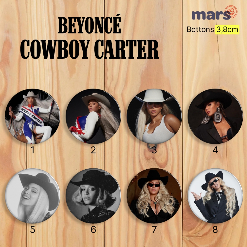 Bottons Beyoncé (COWBOY CARTER) 3,8cm ou 4,5cm | Shopee Brasil