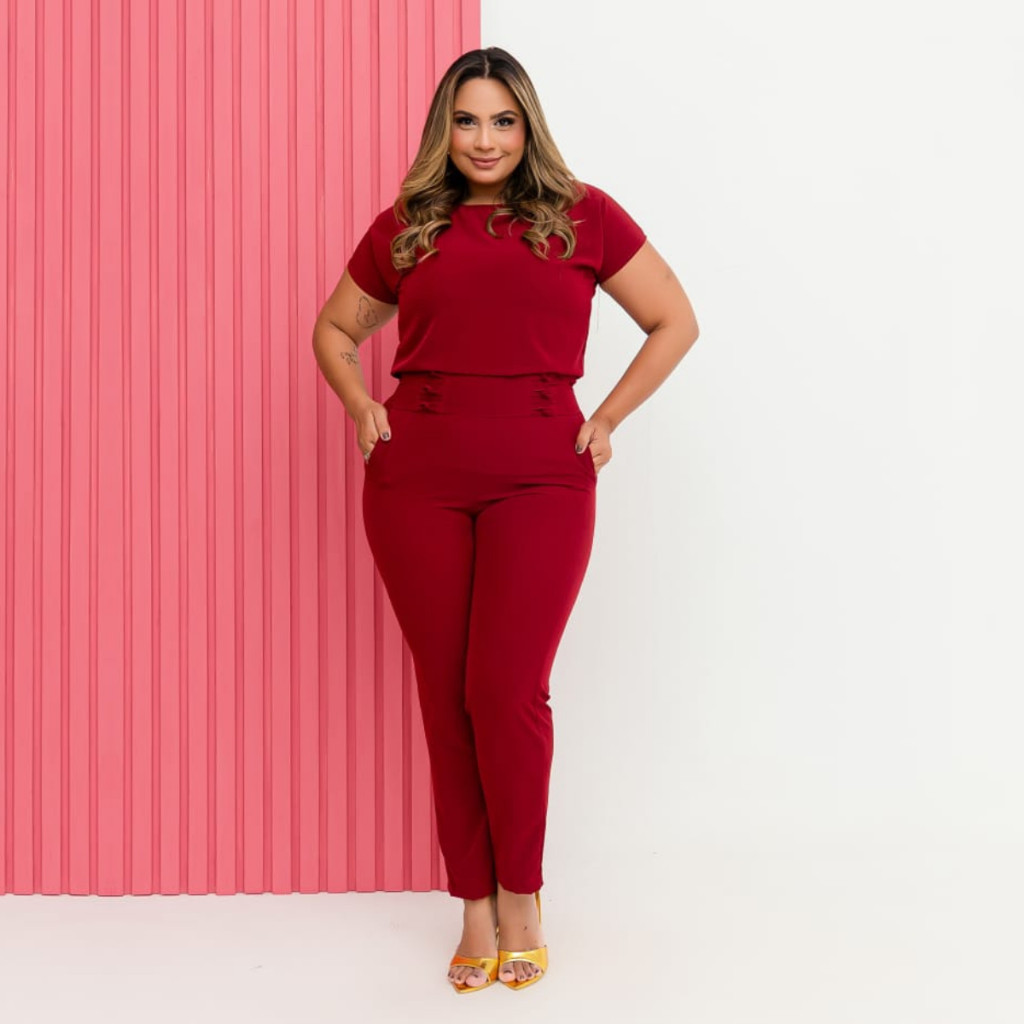 Conjunto Feminino Alfaiataria Plus Size Calça e blusa Social Evangélica Elegante Estilosa
