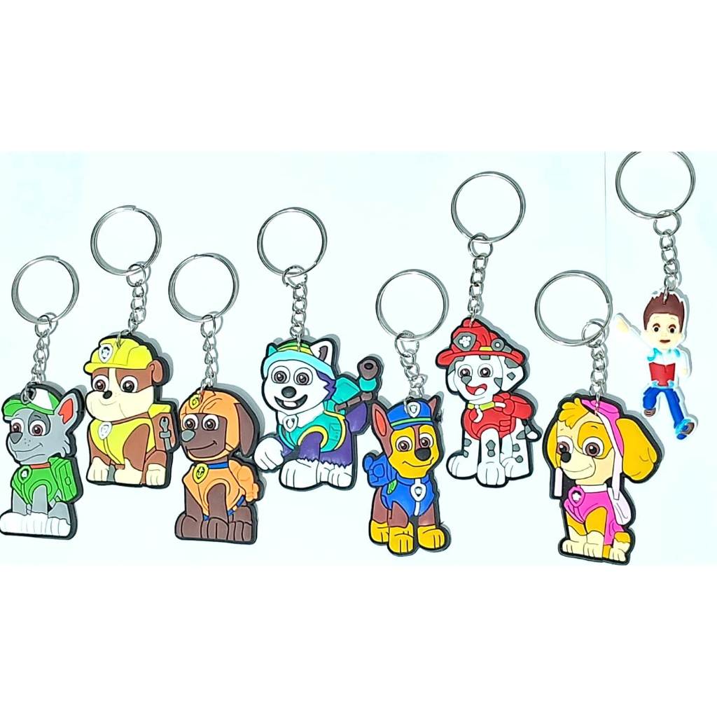Chaveiro Patrulha Canina 5cm Emborrachado Pcts com 8 Unidades