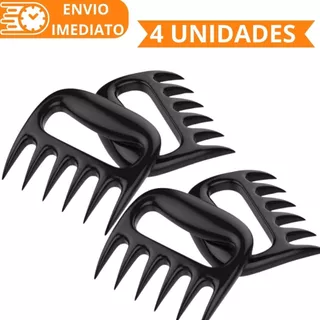 KIT 4 Garra de Urso Churrasco Para Cortar e Desfiar Carnes Saladas Multiuso para Casa Restaurante Churrascaria