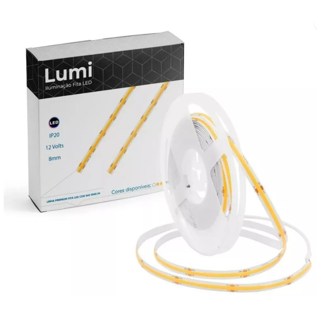 Luminario Fita Super Ultra Led 360 Smd Cob 12v Ip20 30w/mt