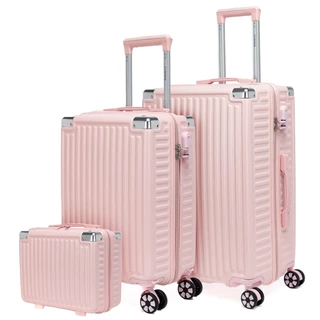 Kit Malas de Viagem Frasqueira Espaçosa Bordo Rodas 360 Abs