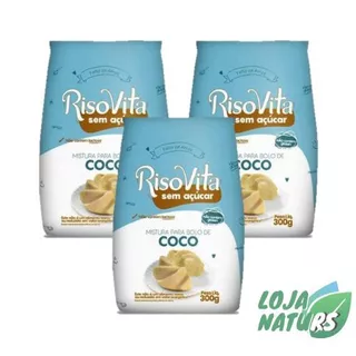 KIT 3 Mistura para Bolo Sem Glúten Sem Lactose Sem Açúcar 300g - Risovita