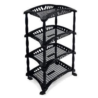 Fruteira De Chão De Plástico Multiuso 4 e 3 andares Organizador Empilhável com Rodinhas TOY