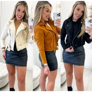 Jaqueta Feminina de Suede Jaqueta Estilosa