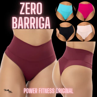 Kit 5 Calcinhas Cintura Alta Cós Duplo Fio Duplo Sem Costura no Bum bum Segura Barriga Fitness