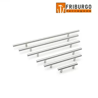 Kit com 3 UND Puxador em Aço Inox Tubular 64mm-192mm