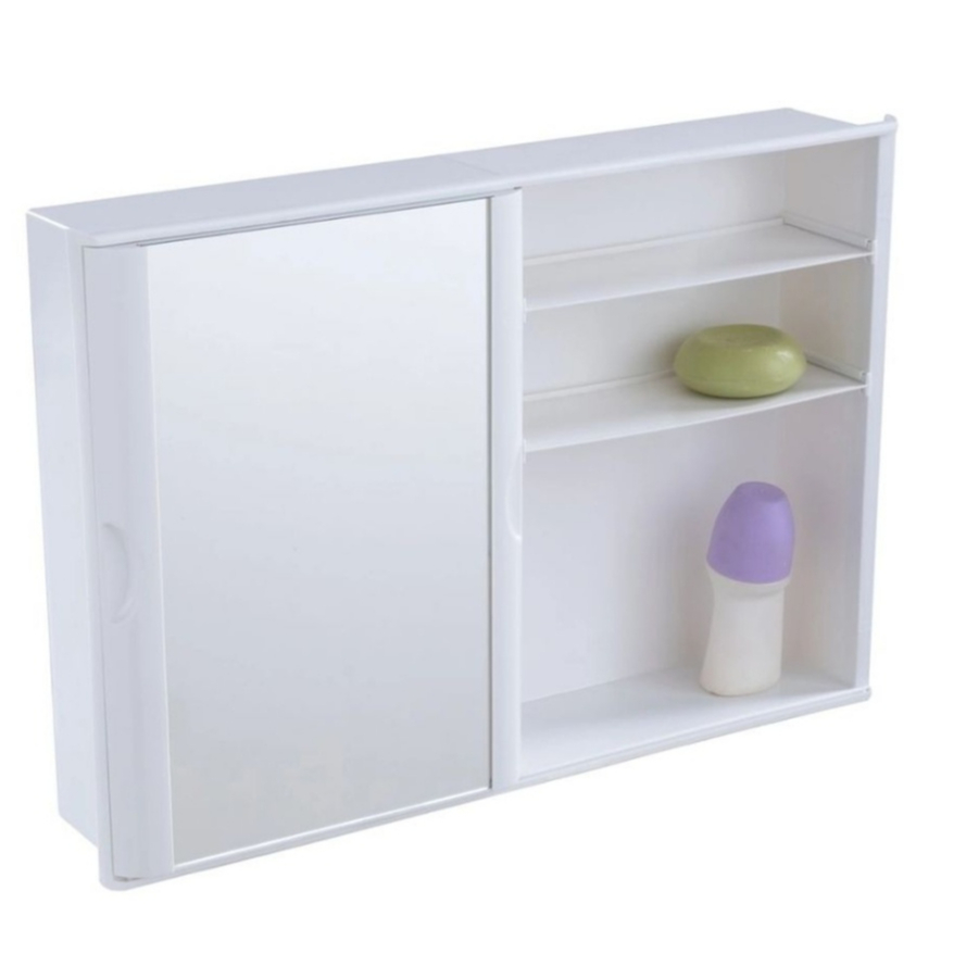 Armário de Banheiro com espelho armarinho versátil com espelho banheiro branco