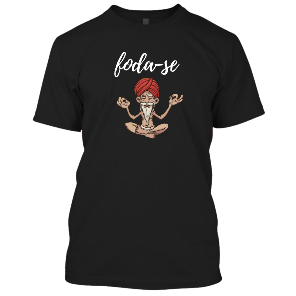 Camiseta masculina algodão estampada foda-se buda