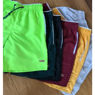 Kit Com 5 Short Esportivo Masculino Praia Verão Tactel
