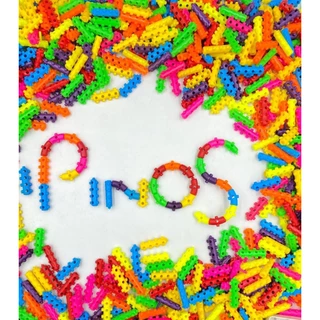 Blocos de Montar 500 / 200 / 100  peças Pinos Encantados brinquedo de montar colorido infantil educativo em Oferta na Shopee