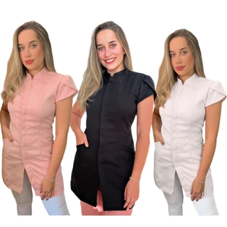 Jaleco Feminino Manga Curta Super Acinturado Mirian