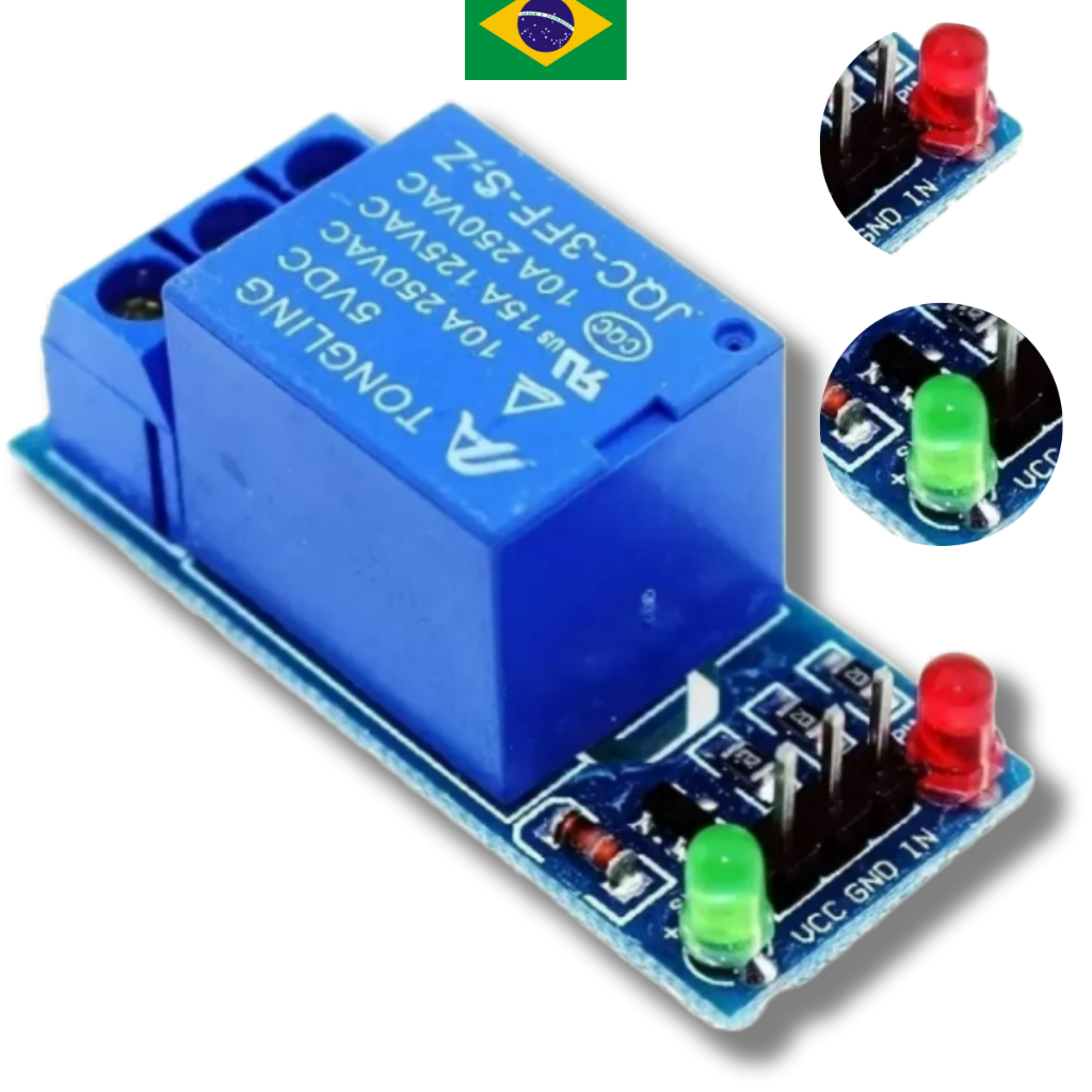 Rele 5V para Arduino e Pic