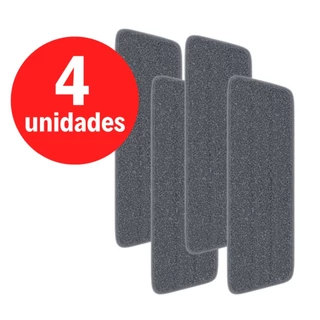 Refil Rodo Magico Mop Spray Esfregão Com Reservatorio Rodo De Limpeza Piso Kit Com 4 Unidades