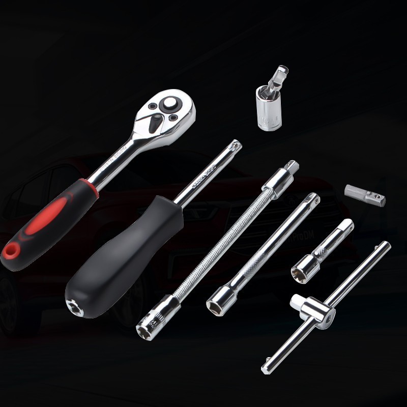 Imagem do produto Kit De Ferramentas 46 Peças Jogo De Soquetes Chave Catraca Reversível Com Maleta Jogo De Ferramentas Completo 9