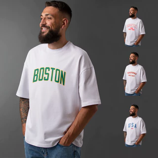 Camiseta Oversized Estampas Streetwear Hype Moda Americana Los Angeles California Malha 100% Premium.