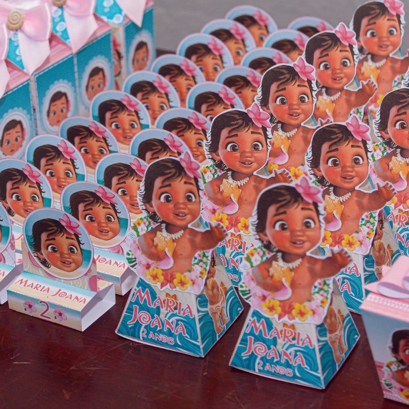Kit Mini Caixinhas Personalizadas Moana Baby Lembrancinha chá de bebê ...
