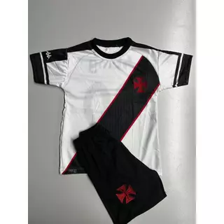 Kit Conjunto Infantil e Juvenil De futebol Time Do Vasco