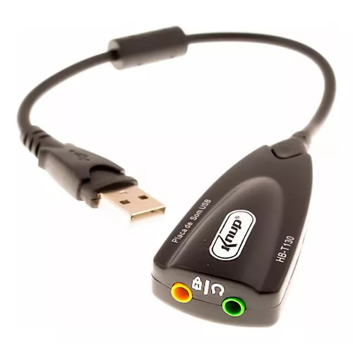 Placa De Som Áudio Externo Adaptador Usb 7.1 Notebook PC Windows, Linux, Mac OS T130-HB (S15)