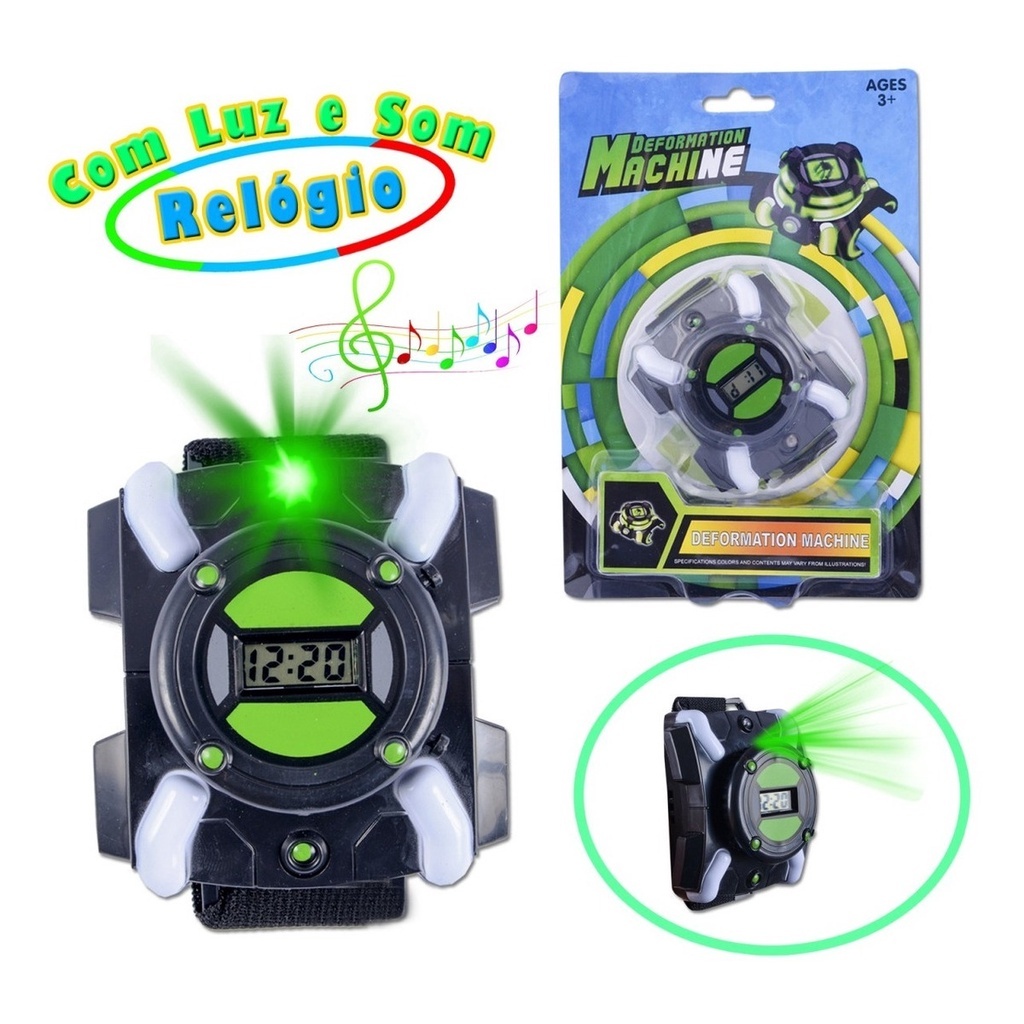 Relógio Ben 10 Com Luz E Som Omnitrix Infantil Aliens Brinquedo