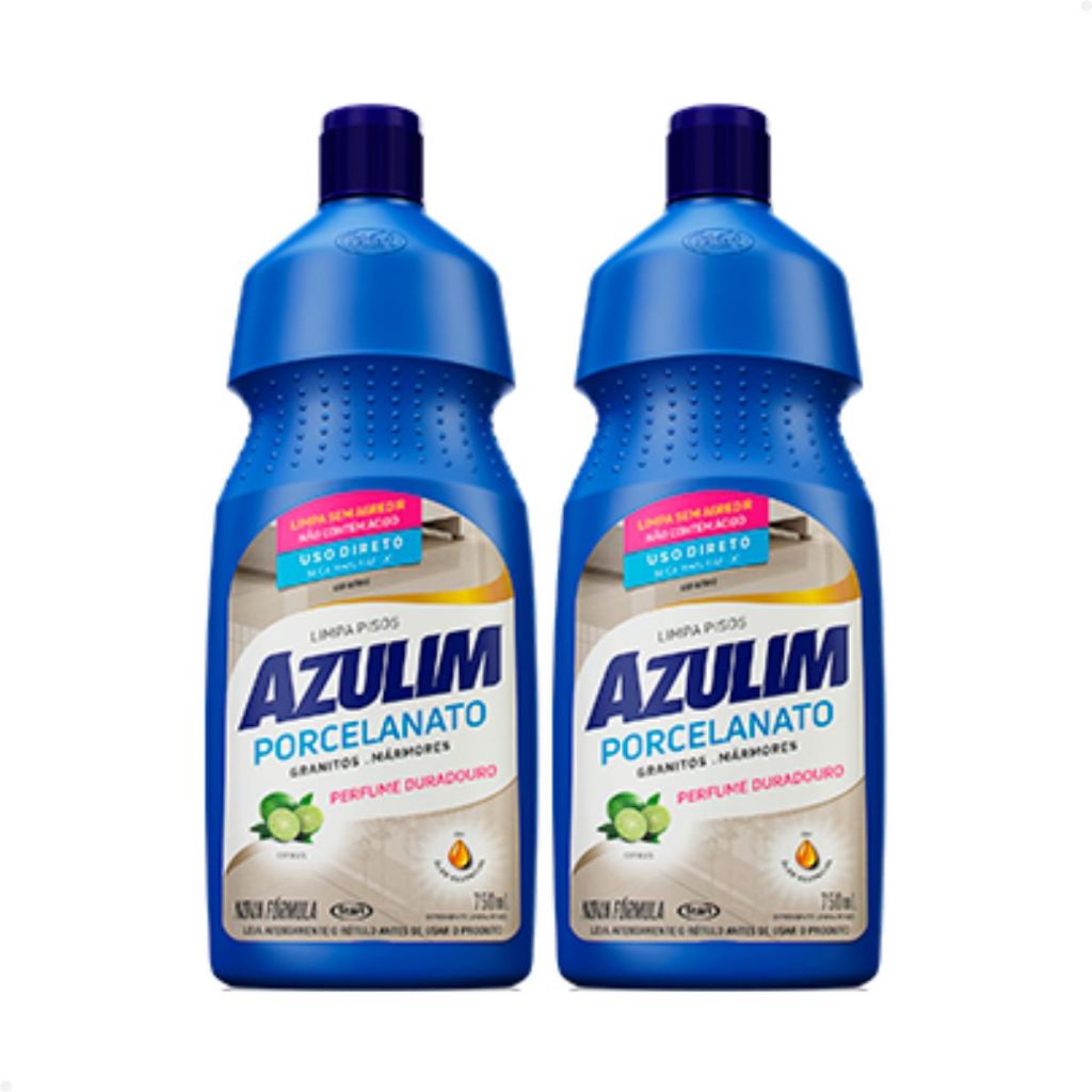 Kit 2 Limpa Porcelanatos Granitos e Mármores Azulim Limão Citrus 750ml ...