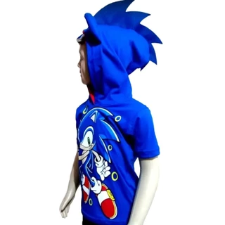 Camiseta infantil Sonic C/ Capuz / Knucles Fantasia
