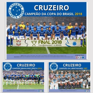 Placas Decorativas Quadro Pôster Cruzeiro Títulos Brasileiro Libertadores Diversos Campeão